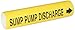 Brady 4137-D Bradysnap-On Pipe Marker, B-915, Black On Yellow Coiled Printed Plastic Sheet, Legend "Sump Pump Discharge"
