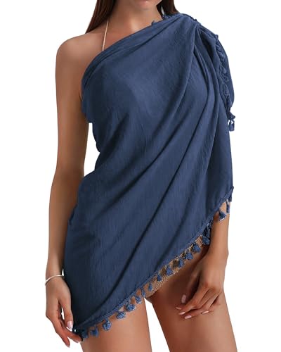 Image of Eicolorte Sarong Cover Up Womens Beach Cover Up Bikini Bathing Suit Swimsuit Swimwear Coverup Sarong Pareo Wraps for Women