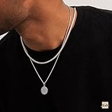 Amberta 925 Sterling Silver Necklace for Men - Franco Chain 2.5 mm: Mens Silver Chain Necklace 20 inch/ 50 cm - Image 4