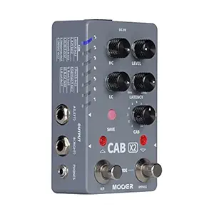 MOOER CAB X2 Dual Footswitch Cab Sim IR Loading Stereo Cabinet Simulation Pedal with 14 Presets Slots Supporting Software Editing