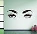 Eyelash Extension Wall Decoration Lashes Beauty Salon Beautiful Wall Stickers Art Makeup Vinyl Wall Decal LL2134 (Black)