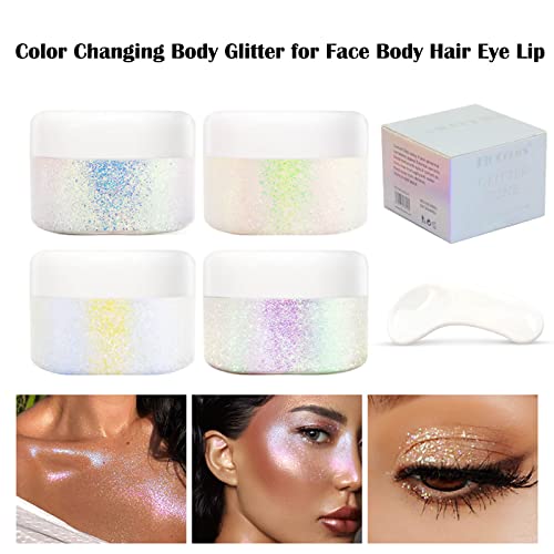 Paminify Body Glitter Gel,Intense Unicorn Mermaid Face Glitter,Singer Concerts Festival Rave Accessories,Holographic Color Changing Glitter For Body,Face,Hair And Lip,Vegan & Cruelty Free-1.76 Oz #TOP7