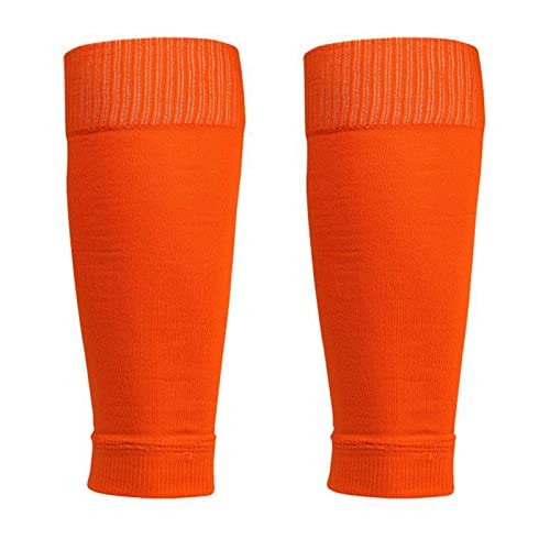 Leg Compression Sleeves Calf Compression Socks for Men & Women,Footless Leg Support Brace for Running Cycling Football (Orange, One Size)