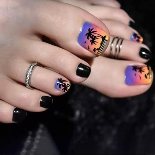Uñas postizas de acrílico brillante a presión, uñas postizas para los pies, uñas postizas artificiales, pegamentos para mujeres, punta francesa