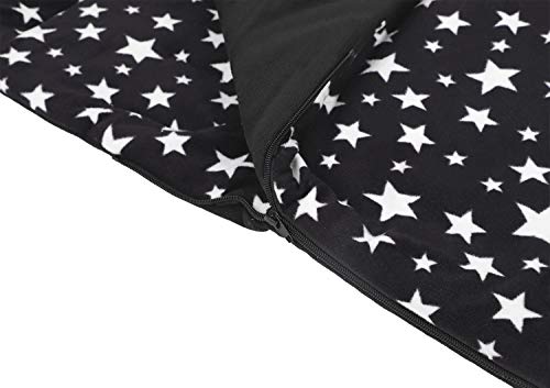 Image of RUIXIA Winter Warm Thick Fleece Baby Stroller Sleeping Bag Detachable Universal Waterproof Toddlers Bunting Double Zipper Closure Footmuff Newborn Infants Swaddle Blanket Pram Wrap (Black Star)BAG910
