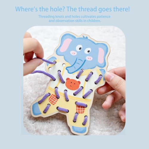 Tarjetas de enhebrado infantiles y tablero de actividades sensoriales para motricidad fina 4