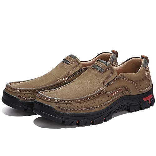 Image of COSIDRAM Men Walking Leather Shoes Sneakers Luxury Casual Slip On Loafers