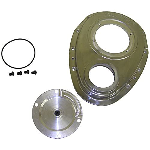 CloyesTiming Cover, Quick Button, 2 Piece, Aluminum, Polished, Small Block Chevy, Kit by Cloyes - Image 2