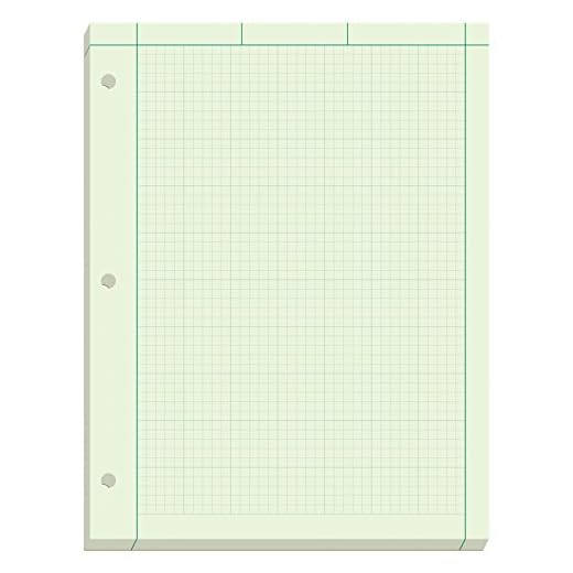 Ampad Engineer Pad, 5 Squares per Inch, 8.5" x 11", 200 Sheet Pad, Green (22-144)