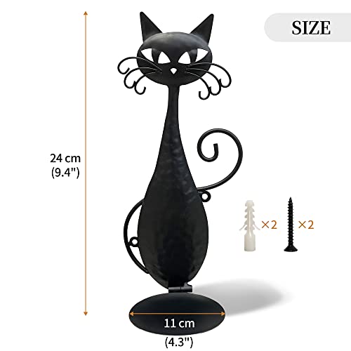 Ofilles Black Metal Cat Wall Candle Sconces Holder For Pillar Candles Led Flameless Candles(2Cats) #TOP2