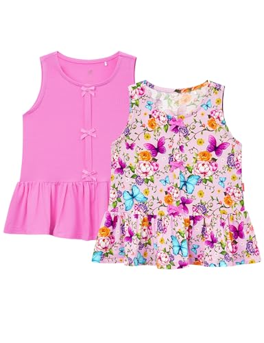 Image of Bamboo Viscose Shirts for Girls Casual Sleeveless 2-Pack Toddler Girls Tops