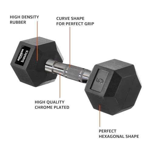amazon basics Rubber Encased Hex Dumbbell (Image - 3)
