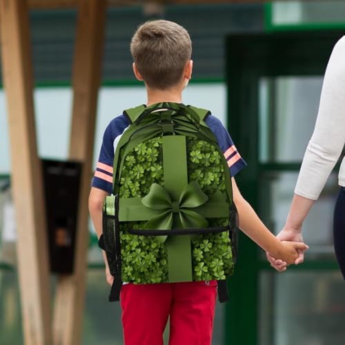 Sac d'école trèfle Saint-Patrick avec sa trousse assortie pour adolescents - 6