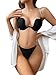 Women's Shiny Deep U Sexy Seamless Gathering Fashion Bra Paired With Exposed Hip Triangle Pants Daily Bra Set
