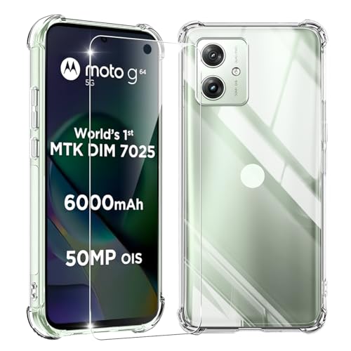 Motorola moto g64 5G 本体 ケース・保護フィルム付 Amazon.co.jp: 対応 Moto G64 5G ケース クリア 黄変防止 + Moto G64