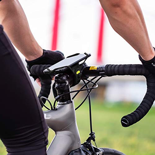 Bone Bike Tie Pro 4 Bike Phone Holder for Stem Mounting 4.7” - 7.2” Screen Smartphones, Face ID Compatible, Ultra Light Weight Bicycle Phone Mount, Designed for Road, Race & Touring - Black