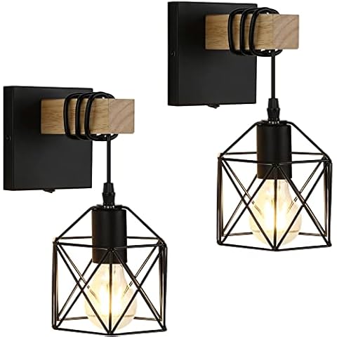 Lightess Black Wall Sconce with ON/Off Switch Pack of 2 Cover
