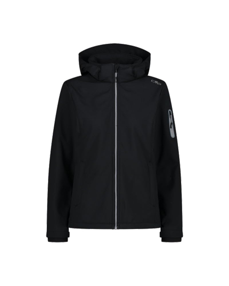 CMP Giacca In Softshell Da Donna Con Cappuccio Removibile, Nero 01, M