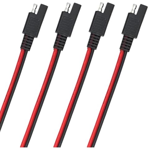 Billion wealth SAE Connector Extension Cable 14 AWG 1 Feet, SAE Quick Connector Disconnect Plug SAE Power Automotive Extension Cable Solar Panel Cable Wire (4 PCS) Cover