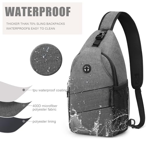 Image of Crossbody Bags for Women Men Trendy Sling Bag Bakpack Casual Chest Bag with Convertible Shoulder Strap steel Stainless Steel Paint