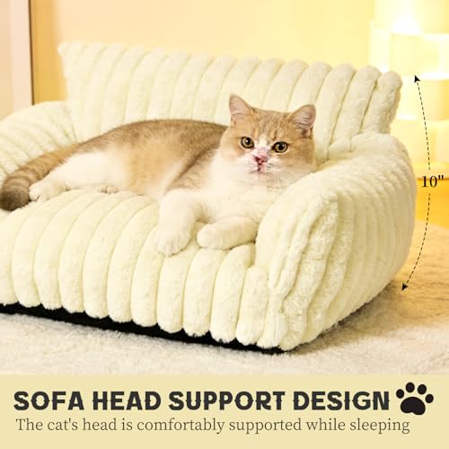 image for Pesonlook Cute Cat Couch for Pets - Fluffy Cat beds with Premium Soft 