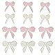 ZAHD 12 PCS Aufbügeln Glitzer Aufnäher Applikation Mit Schleife Knoten Kristall Bling Patches Schleifenknoten Strass Aufnäher Schleifenknoten Kristall Bling Aufnäher Zum Aufbügeln (Weiß Rosa)