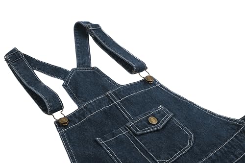 chouyatou Women's Vintage Adjustable Strap Denim Overall Dress Distressed A-Line Pinafore Bib Jean Dress3