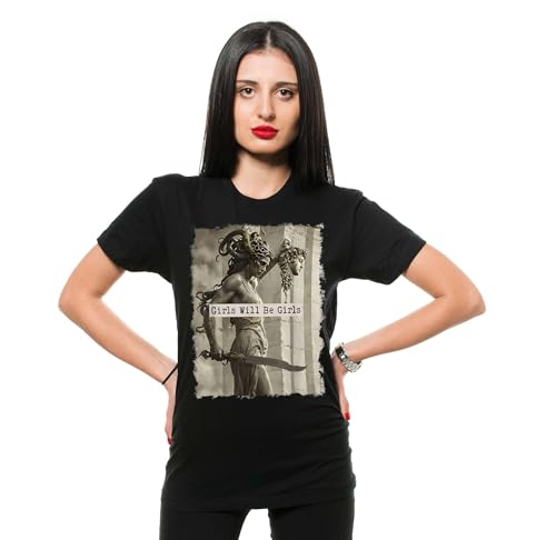 Image of Girls Will Be Girls Shirt, Medusa with The Head of Perseus Tee, Feminist Shirt