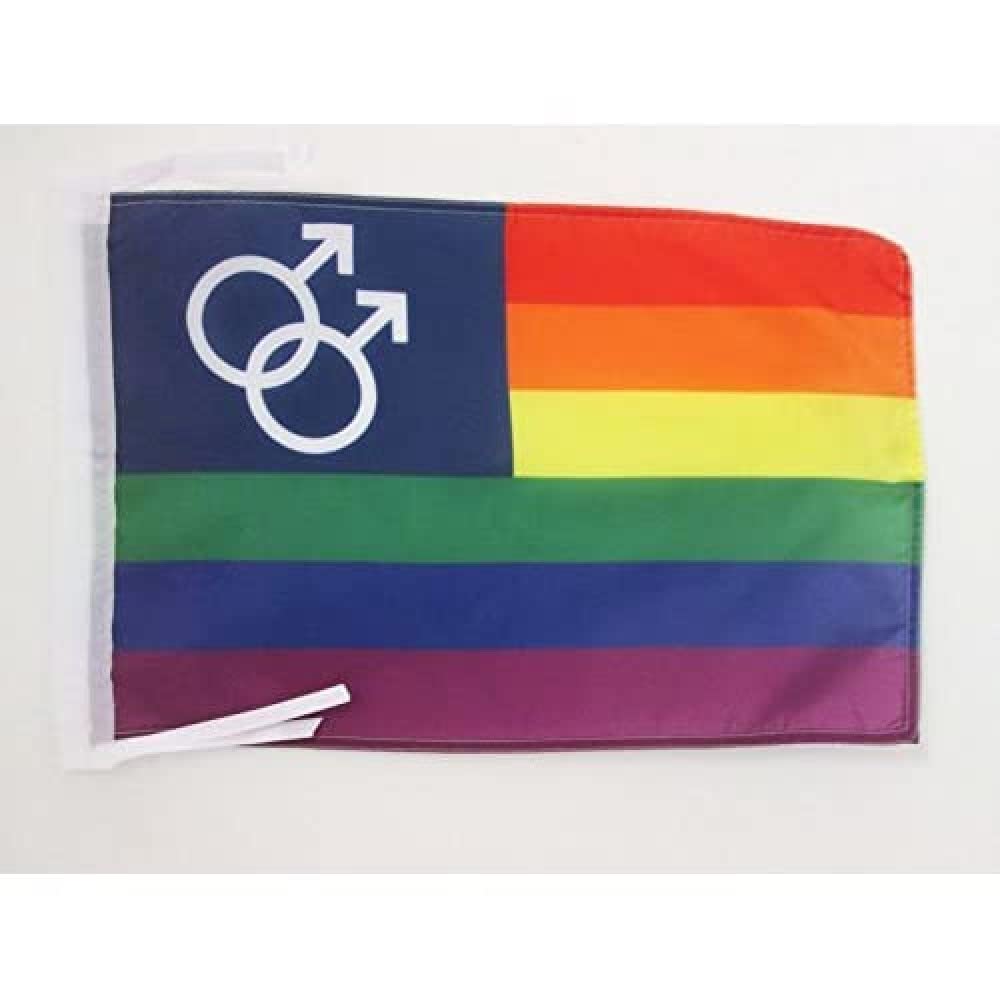 Drapeau De Table Arc-en-Ciel Peace - 21x14 Cm - 100% Polyester Avec Hampe 25 Cm Et Socle Noir - Décoration Bureau Ou événement