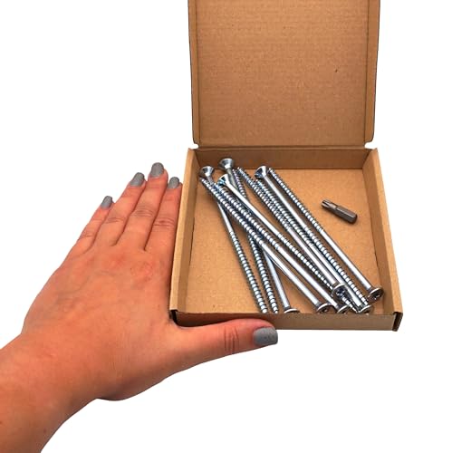 SKIR'CO 10pcs Zinc Plated Steel Wood Screws 6.0 x 130mm, Torx Countersunk Head, Partially Threaded, 6.0 x 130 mm - Image 4