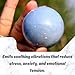 Jet International Angelite Gemstone Ball 2 Inch – Natural Angel Stone Sphere for Healing, Meditation, Chakra Balancing, Reiki, Spiritual Decor, Calming Energy Crystal Gift