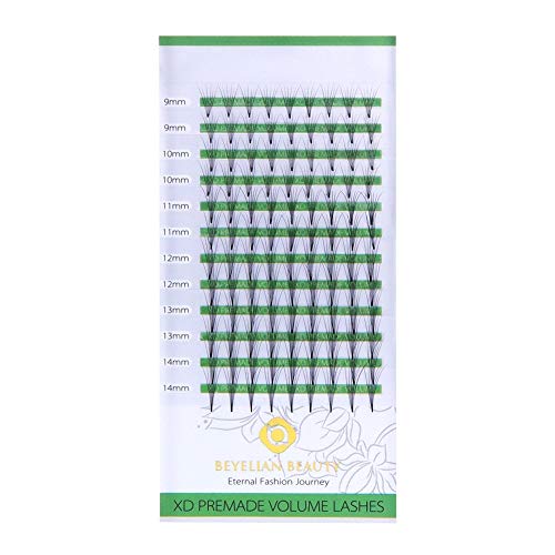 BEYELIAN Premade 6D Fans Pre made Volume Eyelash Extensions Mixed Tray 0.07mm 9-14mm C Curl Professional Usse