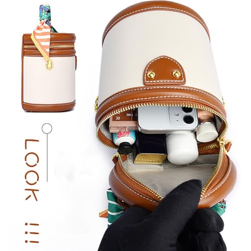 Colorblock Bucket Bag For Women - Niche Fashion Design Style Bucket Bag, Ribbon Handle, PU Leather Crossbody Bag2