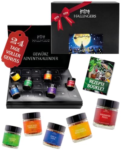 Hallingers Genuss Manufaktur Gewürz Adventskalender – 24 Gewürze &...