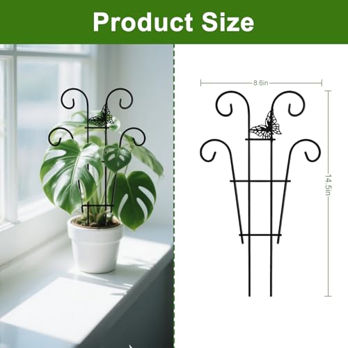 Image of Coomin Indoor Plant Trellis for Potted Plants with Buttrtflies, 14.5in 2p