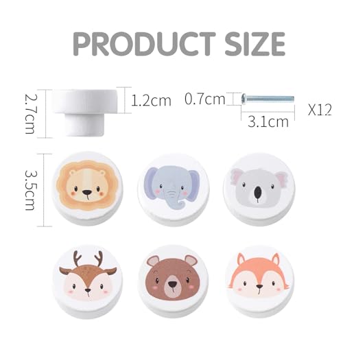 AYNKH Pack of 6 Wooden Cabinet Drawer Knobs with Silicone Door Protectors - Image 2