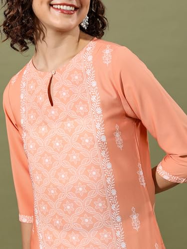 Image of Vishudh Women's Kurta | Regular Fit | Trendy Ethnic Top for Everyday Comfort