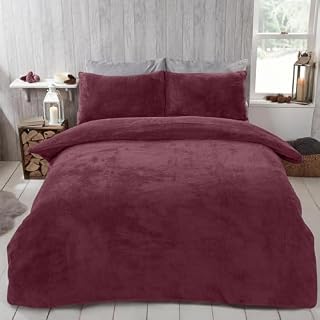Brentfords Teddy Fleece Duvet Set Single, Cream Fleece Bedding Single Ultra Soft Warm Winter Bed Duvet Covers with Pillowcase Christmas Bedding Set for Single Bed