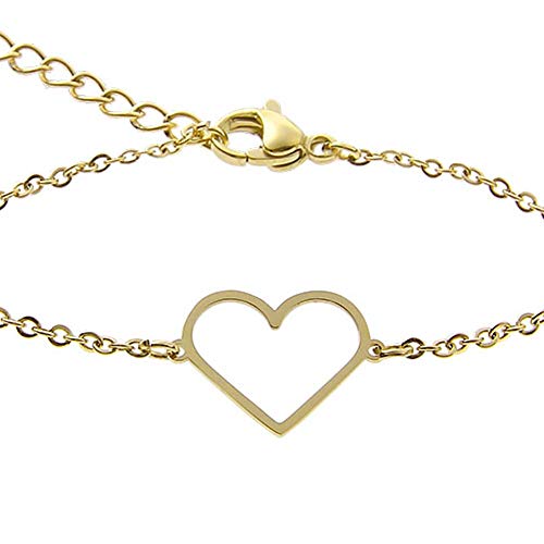 Preisvergleich Produktbild HCA Armband mit Symbol - Herz - 14 Karat vergoldet