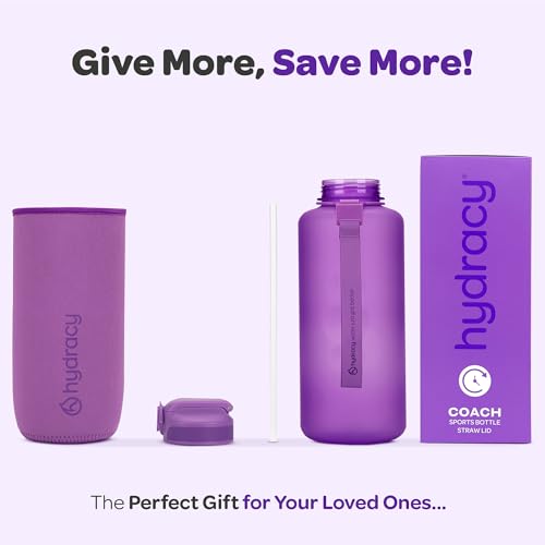 Image of Hydracy Water Bottle with Straw and Time Marking, 2 Litre Water Bottle, BPA-Free Drinking Bottle, Leak-Proof Sports Bottle, Condensation-Free for Sports and Outdoor Use