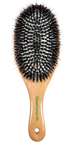 Boar Bristle Hair Brush - Porcupine Style - Mixed Bristle Natural Wooden Hairbrush For Thick Hair - For Women With Long, Thick Hair #TOP5