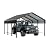 Walsunny Metal Carport 12x15 FT Heavy Duty Carport Canopy with Enhanced Base, Outdoor Car Shelter with Galvanized Steel Roof and Frame Garage for Truck, SUV, Boat, Gray