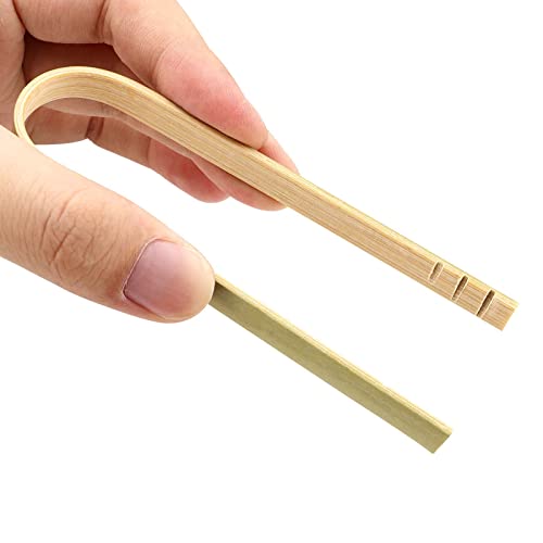 Taicheut 200 Pieces Disposable Bamboo Tongs, 4 Inch Mini Bamboo Tongs Small Bamboo Tongs Bulk Natural Green For Cooking, Toaster, Serving And Catering Buffet #TOP4