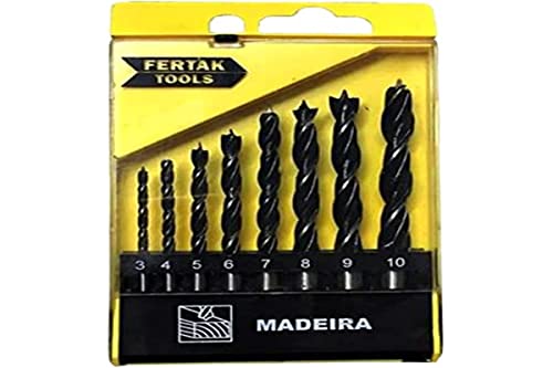 Jogo de Brocas para Madeira Fertak com 8 Peças