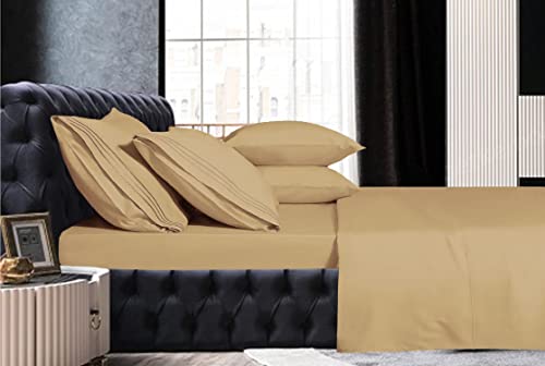 Image of Mocassi Hotel Luxury 1800 Thread Count Bedding Pillowcases Standard Size Set of 2 - Pillow Covers - Pillow Protector - Cooling Pillowcases (Set of 2 Standard /Queen Size, Gold)
