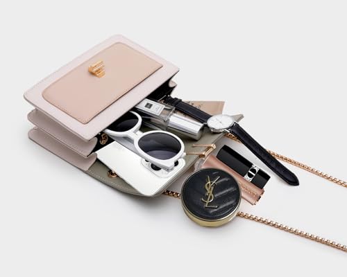 VONCOSS Women's Small Crossbody Purse Handbag Shoulder Bag with Multi-Pocket Organizer & Chain Strap, Fashion Designer Style3