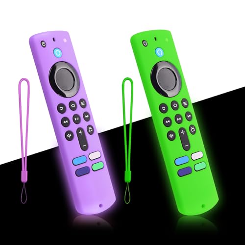 Image of 2-Pack Remote Cover for Streaming Stick 4K, 3rd Gen, HD, Green & Purple