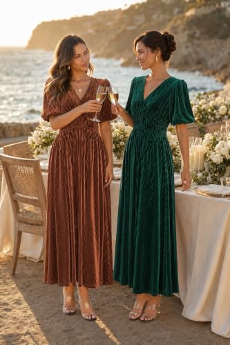 Image of Maxigerui Women's Velvet Maxi Dress Formal Dresses for Wedding Guest Dress