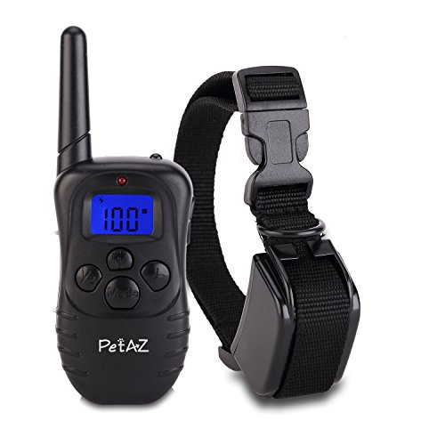 PetAZ Dog Training Collar With Remote Rechargeable & Rainproof LCD Screen 330 Yard Beep/Vibration/Shock Electric Train Collars For Small,Medium,Large Pets&Dogs