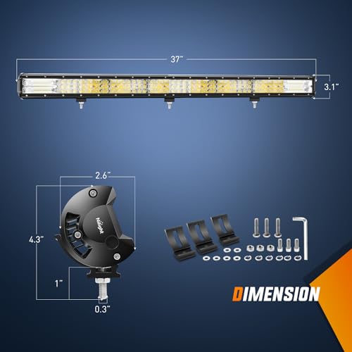 Image of Nilight - 18007C-A 37Inch Triple Row Led Light Bar 468W Flood Spot Combo 46800LM Driving Lights Boat Led Off-Road Lights for Trucks